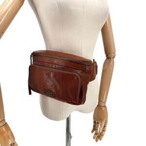 Spikes & Sparrow Brown Genuine Leather Western Casual Fanny Pack Bum Bag